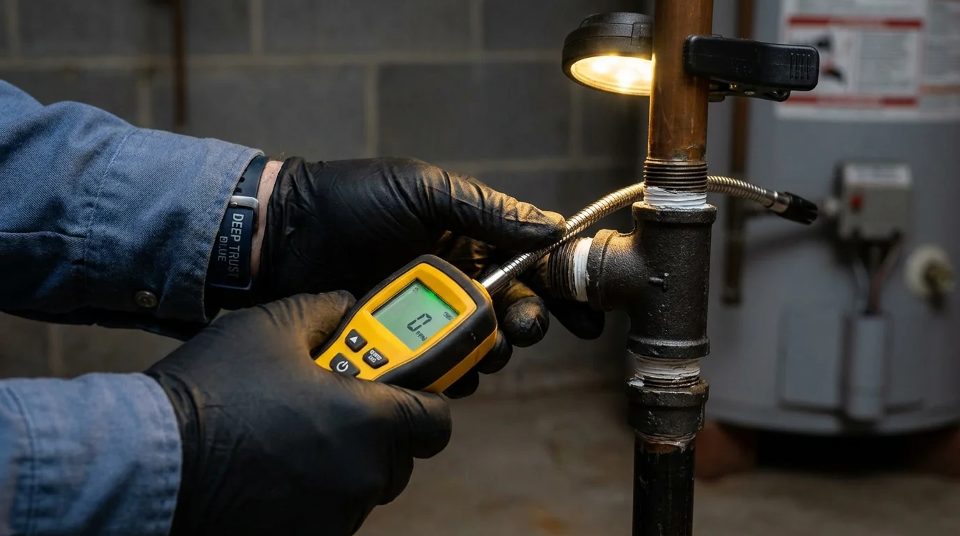 Gas leak detection with electronic sniffer by Johns Plumbing LLC in West Yellowstone