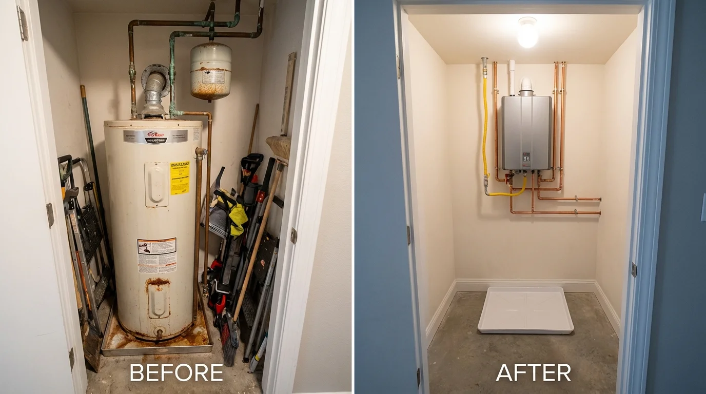 Tank water heater versus wall-mounted tankless unit comparison for West Yellowstone, MT homeowners
