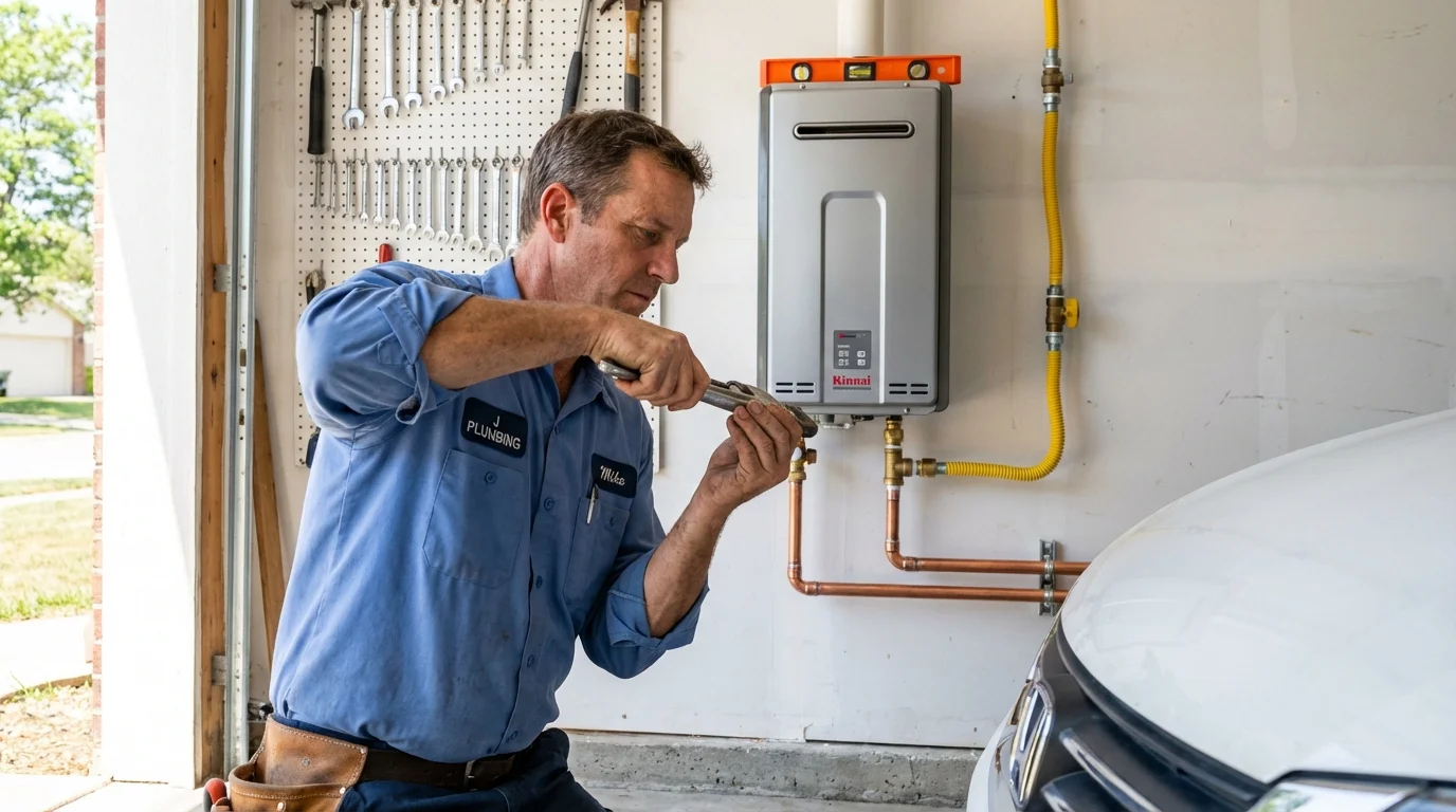 Tankless water heater installation by a Johns Plumbing LLC plumber in West Yellowstone